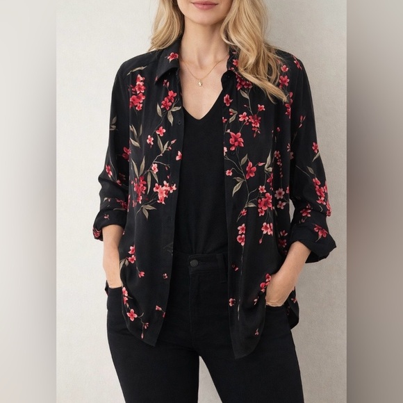 Floral Black/Pink Women's Top - Picture 8 of 8